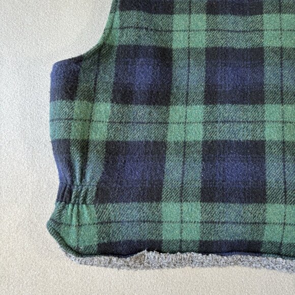 Vtg Codet Green Plaid Wool Sherpa Lined Hunting Field Vest outdoor Mens 2XL Zip - Picture 12 of 12
